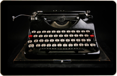 typewriter writing website content
